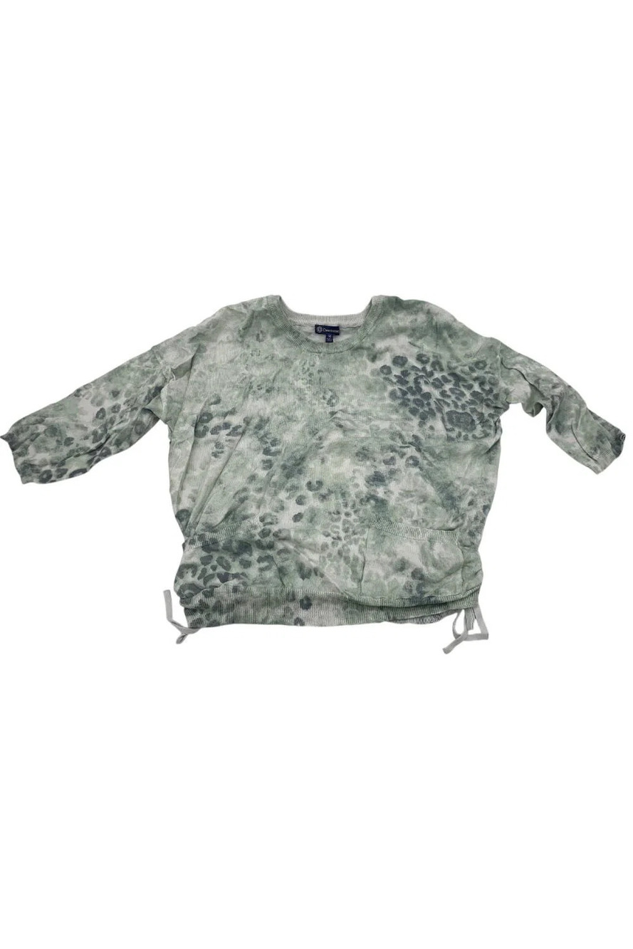 Democracy Women's Sweater Top Mint Green Cheetah - Regular